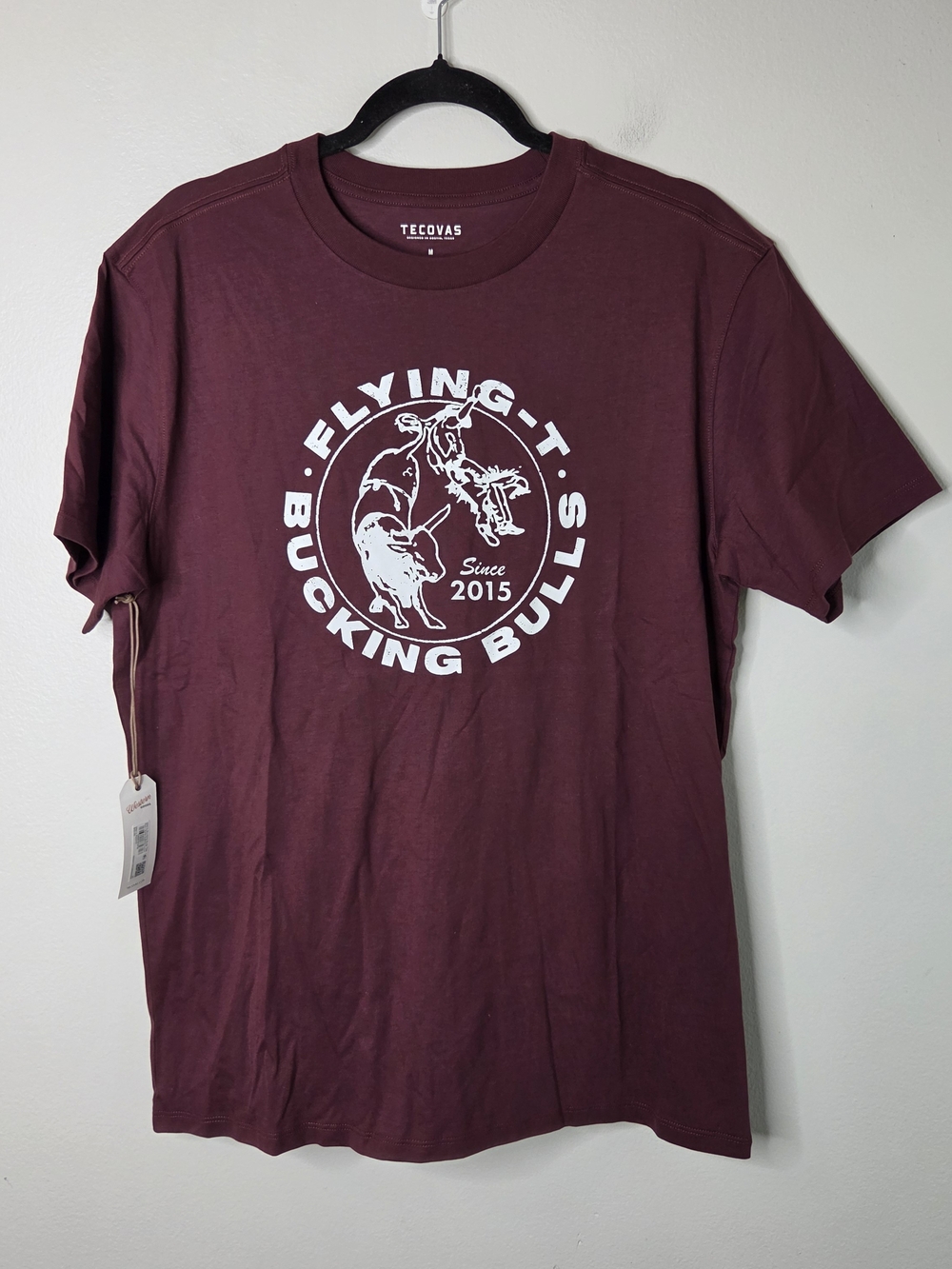 Tecovas Men’s Flying-T Bucking Bulls Graphic Tee - Maroon